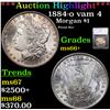 Image 1 : ***Auction Highlight*** 1884-o vam 4  Morgan Dollar $1 Graded ms66+ By SEGS (fc)