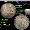 Image 1 : ***Auction Highlight*** 1882-o Colorfully Toned Morgan Dollar $1 Graded ms65 By SEGS (fc)
