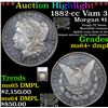 Image 1 : ***Auction Highlight*** 1882-cc Vam 3 Morgan Dollar $1 Graded ms64+ dmpl By SEGS (fc)