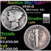 Image 1 : ***Auction Highlight*** 1916-d Mercury Dime 10c Graded vg10 By SEGS (fc)