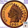 Image 8 : Proof ***Auction Highlight*** 1901 Indian Cent 1c Graded Gem+ Proof Red Cameo By USCG (fc)
