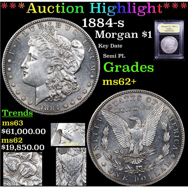***Auction Highlight*** 1884-s Morgan Dollar $1 Graded Select Unc By USCG (fc)