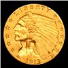 Image 2 : ***Auction Highlight*** 1913-p Gold Indian Quarter Eagle $2 1/2 Graded Select Unc By USCG (fc)