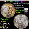 Image 1 : ***Auction Highlight*** 1881-s Rainbow Toned Morgan Dollar $1 Graded GEM++ Unc By USCG (fc)