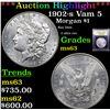Image 1 : ***Auction Highlight*** 1902-s Vam 5 Morgan Dollar $1 Graded Select Unc By USCG (fc)