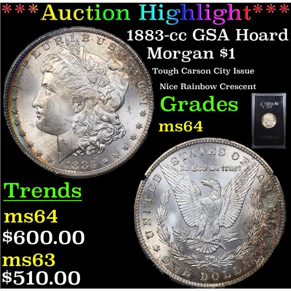 ***Auction Highlight*** 1883-cc GSA Hoard Morgan Dollar $1 Grades Choice Unc (fc)