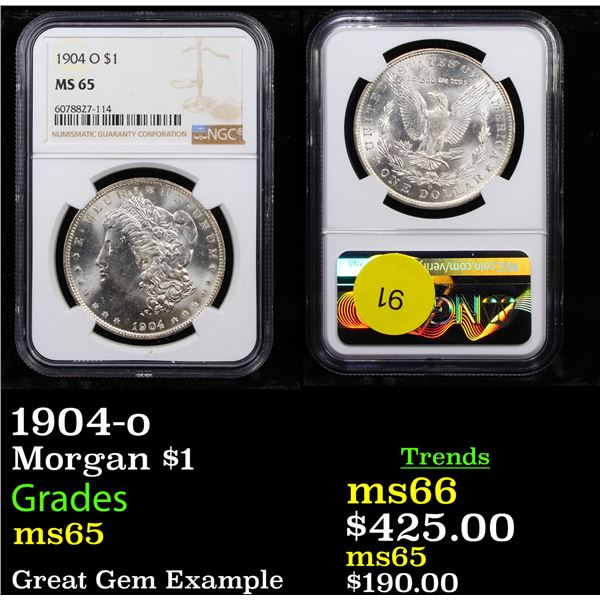 NGC 1904-o Morgan Dollar $1 Graded ms65 By NGC