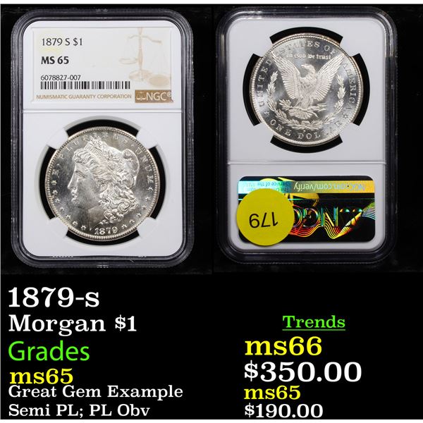 NGC 1879-s Morgan Dollar $1 Graded ms65 By NGC