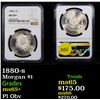 Image 1 : NGC 1880-s Morgan Dollar $1 Graded ms65+ By NGC