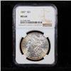 Image 4 : 1887-p Morgan Dollar $1 Graded ms64 By NGC