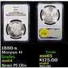 Image 1 : NGC 1880-s Morgan Dollar $1 Graded ms64 By NGC