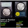 Image 1 : PCGS 1887-p Rattler Morgan Dollar $1 Graded ms63 By PCGS