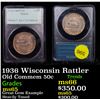 Image 1 : PCGS 1936 Wisconsin Rattler Old Commem Half Dollar 50c Graded ms65 By PCGS