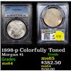 Image 1 : PCGS 1898-p Colorfully Toned Morgan Dollar $1 Graded ms64 By PCGS