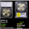Image 1 : 1925-p Peace Dollar $1 Graded ms66 By SEGS