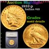Image 1 : 1932-p Gold Indian Eagle $10 Graded ms62 details By SEGS