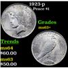 Image 1 : 1923-p Peace Dollar $1 Grades Select+ Unc