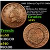 Image 1 : 1863 Liberty Cap F-17/380a Civil War Token 1c Grades xf+