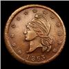 Image 2 : 1863 Liberty Cap F-17/380a Civil War Token 1c Grades xf+