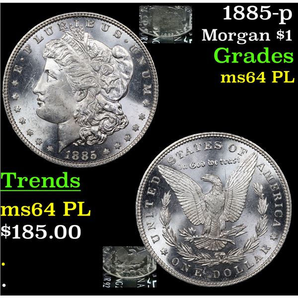 1885-p Morgan Dollar $1 Grades Choice Unc PL