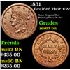 Image 1 : 1851 Braided Hair Half Cent 1/2c Grades Select Unc BN