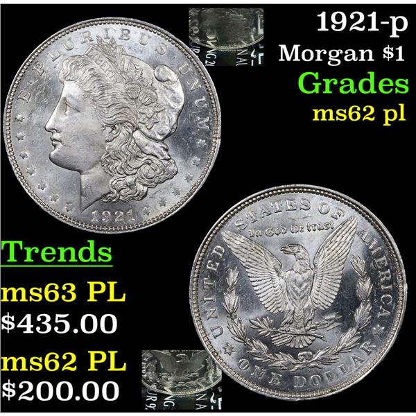 1921-p Morgan Dollar $1 Grades Select Unc PL