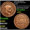 Image 1 : (1863) Benjamin Franklin F-151/430 Civil War Token 1c Grades xf