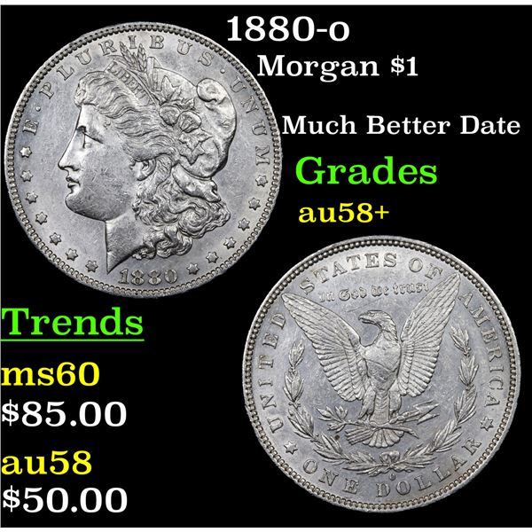 1880-o Morgan Dollar $1 Grades Choice AU/BU Slider+