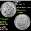 Image 1 : 1880-o Morgan Dollar $1 Grades Choice AU/BU Slider+