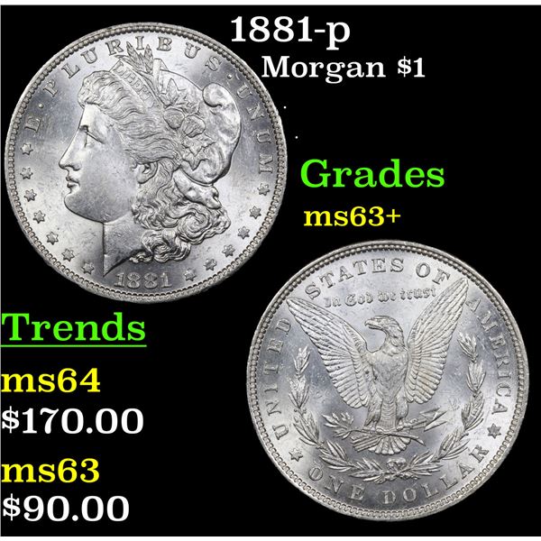 1881-p Morgan Dollar $1 Grades Select+ Unc