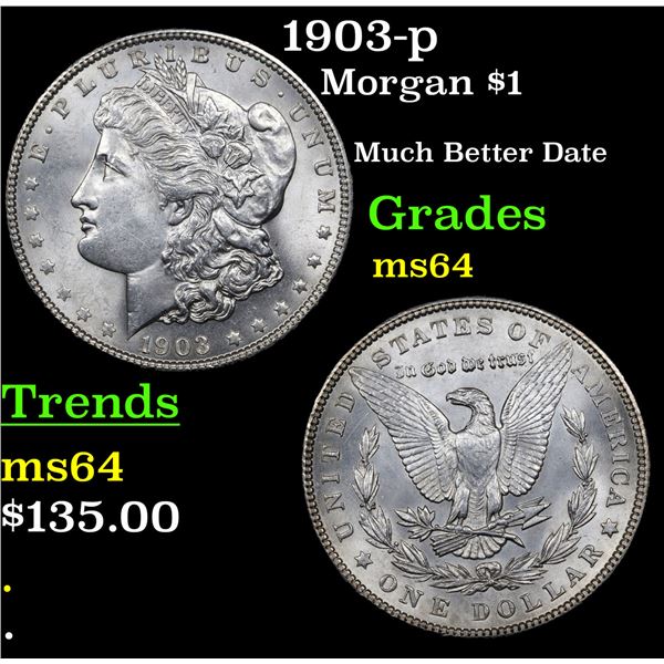 1903-p Morgan Dollar $1 Grades Choice Unc