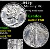 Image 1 : 1941-p Mercury Dime 10c Grades Choice Unc+ FSB
