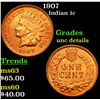 Image 1 : 1907 Indian Cent 1c Grades Unc Details