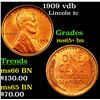 Image 1 : 1909 vdb Lincoln Cent 1c Grades GEM+ Unc BN