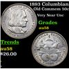Image 1 : 1893 Columbian Old Commem Half Dollar 50c Grades Choice AU/BU Slider