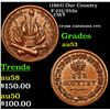 Image 1 : (1863) Our Country F-231/352a Civil War Token 1c Grades Select AU