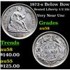 Image 1 : 1872-s Below Bow Seated Liberty Half Dime 1/2 10c Grades Choice AU/BU Slider