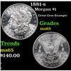 Image 1 : 1881-s Morgan Dollar $1 Grades GEM Unc