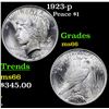 Image 1 : 1923-p Peace Dollar $1 Grades GEM+ Unc
