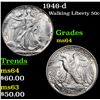 Image 1 : 1946-d Walking Liberty Half Dollar 50c Grades Choice Unc