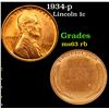 Image 1 : 1934-p Lincoln Cent 1c Grades Select Unc RB