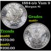 Image 1 : 1884-o /o Vam 9  Morgan Dollar $1 Grades GEM+ Unc