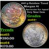 Image 1 : 1887-p Rainbow Toned Morgan Dollar $1 Grades Choice+ Unc