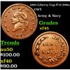 Image 1 : 1863 Liberty Cap F-11/298a Civil War Token 1c Grades xf+
