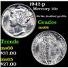 Image 1 : 1942-p Mercury Dime 10c Grades GEM+ Unc