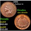 Image 1 : 1891 Indian Cent 1c Grades Unc Details