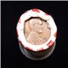 Image 2 : Mixed small cents 1c orig shotgun roll, 1919-d Wheat Cent, 1899 Indian cent other end, Seal Strong W