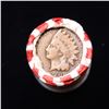 Image 3 : Mixed small cents 1c orig shotgun roll, 1918-d Wheat Cent, 1899 Indian cent other end, Seal Strong W
