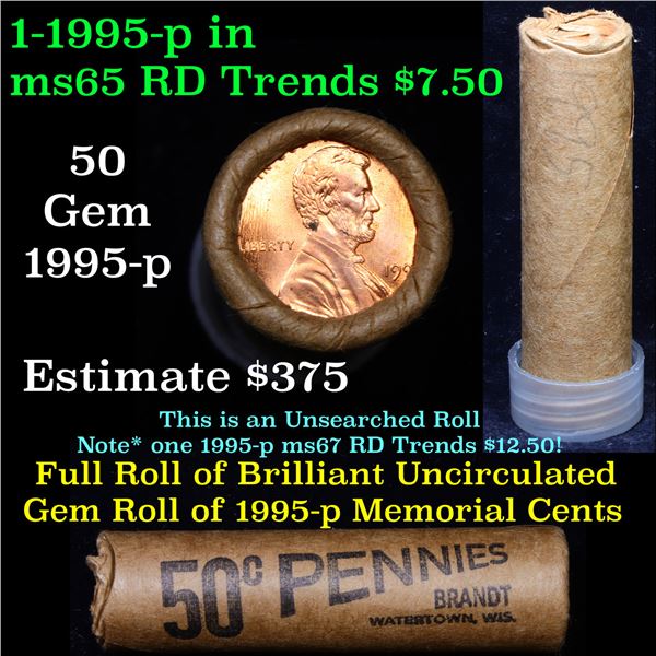 Uncirculated 1c orig shotgun roll, 1995-p  In Old Brandt wrapper