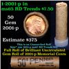 Image 1 : Uncirculated 1c orig shotgun roll, 2001-p  In Old Brandt wrapper